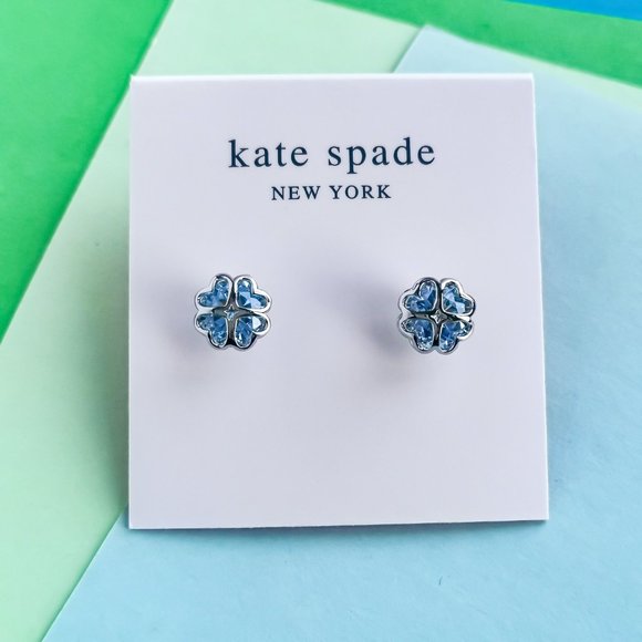 Something Sparkly Spade Silver Stud Earrings | NEW Kate Spade Light Sapphire